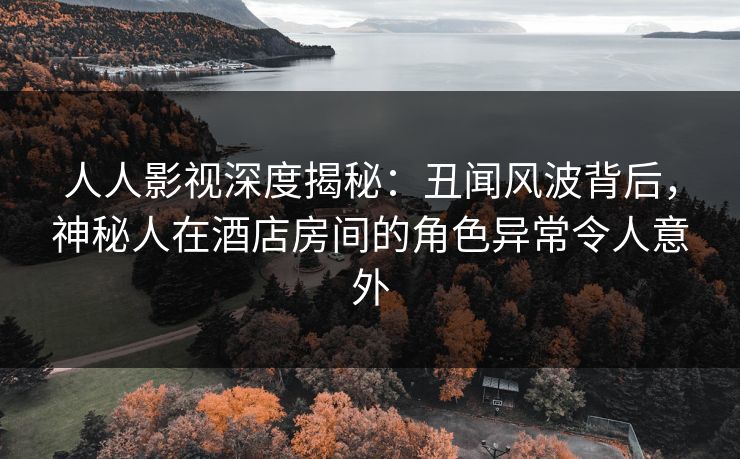 人人影视深度揭秘：丑闻风波背后，神秘人在酒店房间的角色异常令人意外
